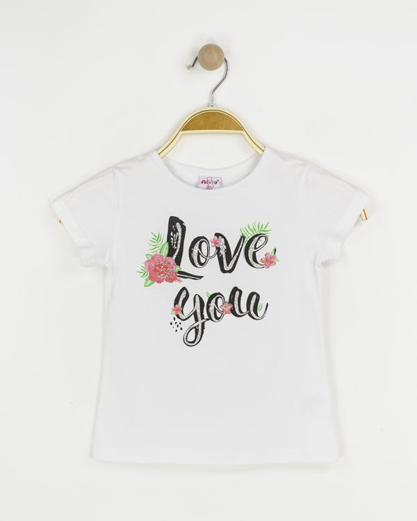 Picture of C1575 GIRLS COTTON TOP (LOVE YOU)
